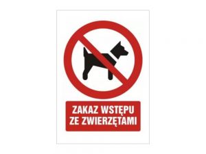 Znak BHP Zakaz wstępu ze zwierzętami ZZ025 Usprawniaj pl