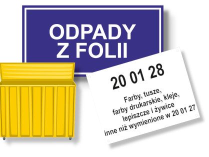 Tabliczki i etykiety na odpady, do oznakowania odpadów