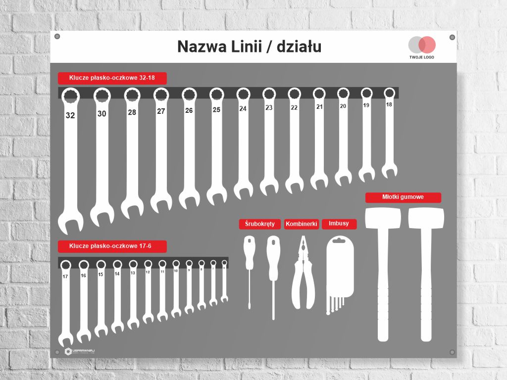 tablica cieni na narzędzia, tablica narzędziowa, tablica z cieniami na narzędzia, tablica 5s narzędzia