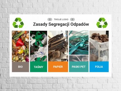 tablica wizualizacyjna z zasadami segregacji odpadów