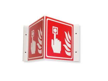ręczny ostrzegacz pożarowy znak bhp, znak bhp rop przestrzenny